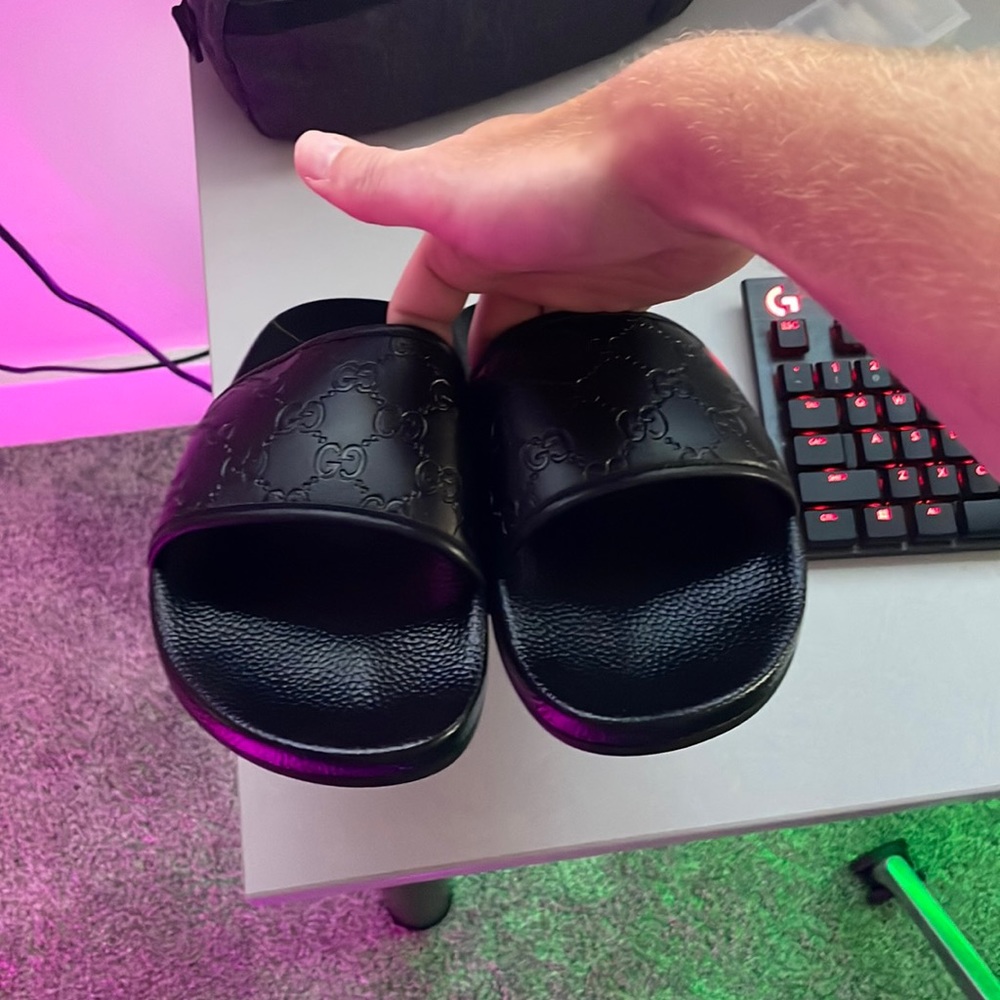 Men's rubber GG slide sandal